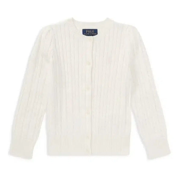 [BUNJANG] Polo Ralph Lauren Cable Knit Cardigan White / 폴로 랄프로렌 케이블 니트 가디건 화이트