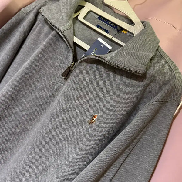 [BUNJANG] Polo Ralph Lauren Grey Half-Zip Pullover (M) / 새상품 폴로 랄프로렌 그레이 반집업 폴로랄프로렌 하프집업