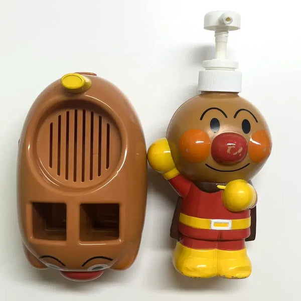 [BUNJANG] Vintage Anpanman Dispenser Soap & Toothbrush Holder Set / 고전 호빵맨 디스펜서 비누거치대 칫솔거치대 집꾸템