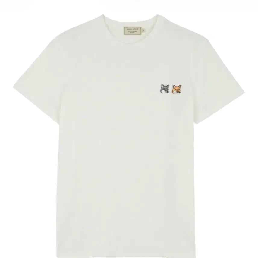 [BUNJANG] Maison Kitsuné Double Fox Head Patch Classic T-Shirt Latte / 메종키츠네 더블 폭스 헤드 패치 클래식 티셔츠 라떼