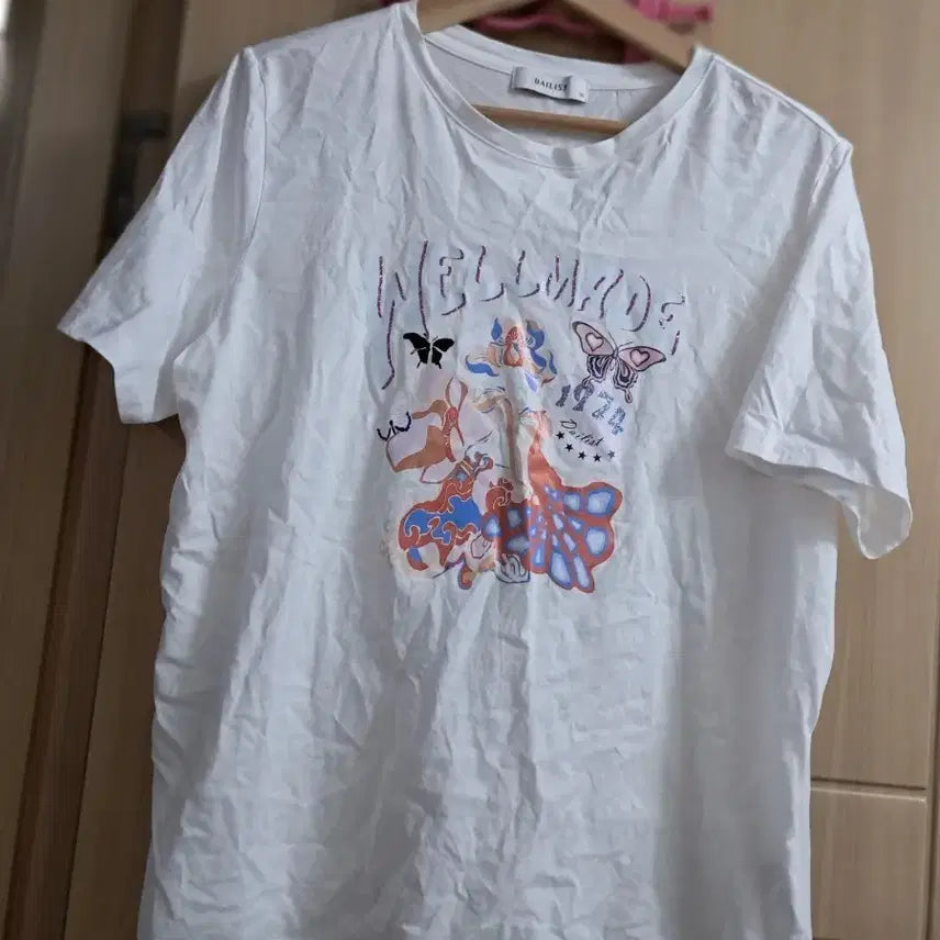[BUNJANG] DAILIST Printed Short Sleeve T-Shirt White / DAILIST 나염 반팔 티셔츠 흰색