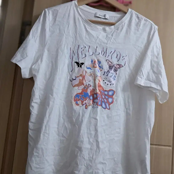 [BUNJANG] DAILIST Printed Short Sleeve T-Shirt White / DAILIST 나염 반팔 티셔츠 흰색