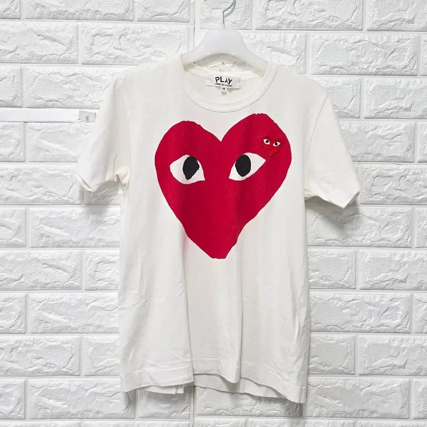 [BUNJANG] Comme des Garçons White Big Logo T-Shirt / M 꼼데가르송 화이트 빅로고 반팔티 E735