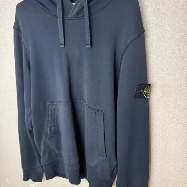 [BUNJANG] Stone Island Patch Hoodie Navy / 스톤아일랜드 와펜 후드티 네이비