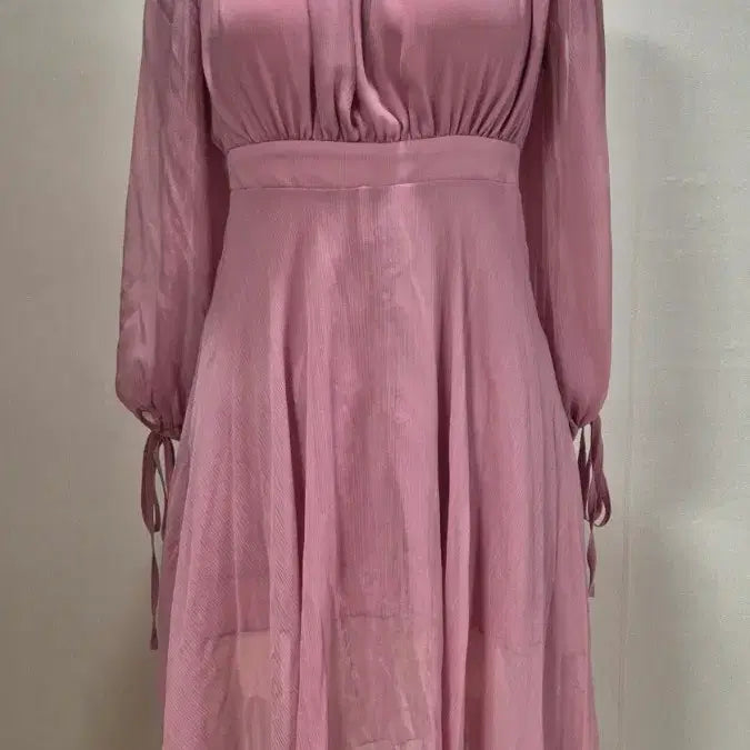 [BUNJANG] Pink Off-Shoulder Long Dress M / 핑크 오프숄더 롱 원피스 m