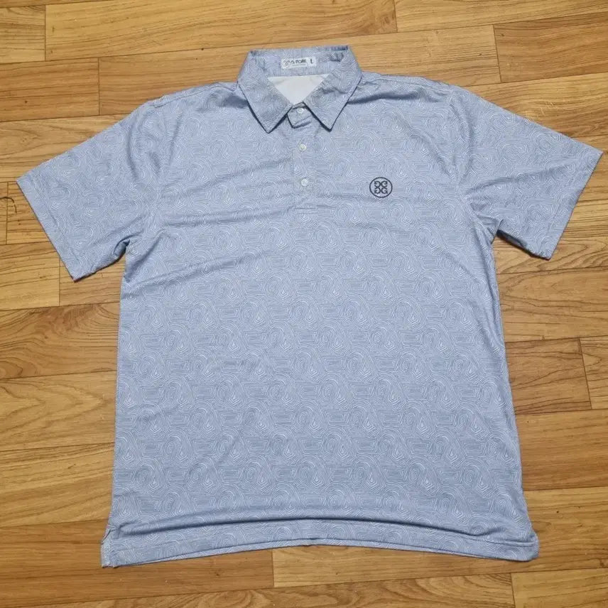 [BUNJANG] G/FORE Men's Blue Pattern Golf Polo Shirt (Size 100) / G/FORE 지포어 남성 골프 카라티 블루 패턴 남자100 칭찬은고래도춤추게