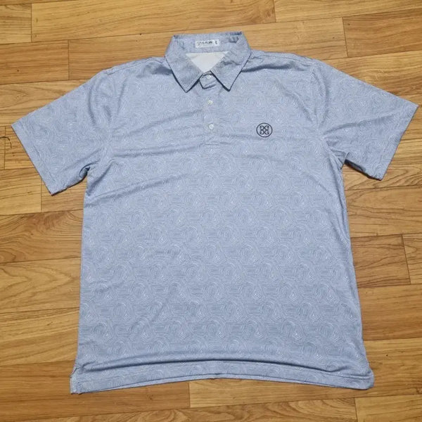 [BUNJANG] G/FORE Men's Blue Pattern Golf Polo Shirt (Size 100) / G/FORE 지포어 남성 골프 카라티 블루 패턴 남자100 칭찬은고래도춤추게