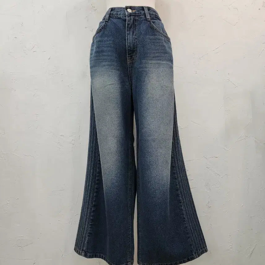 [BUNJANG] High-Waist Wide Leg Denim Pants / 와이드 레그 데님 팬츠