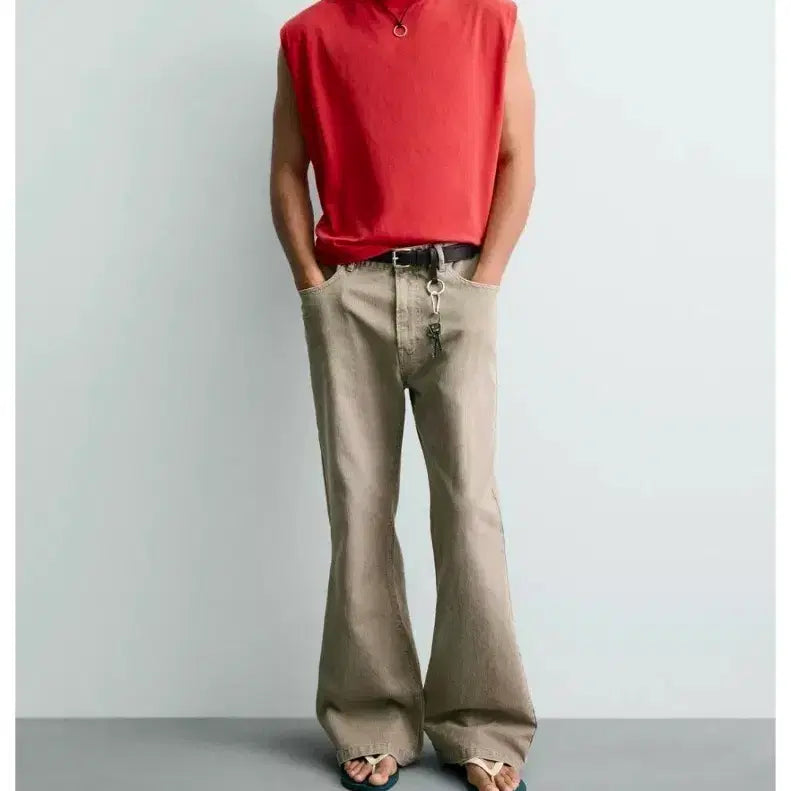 [BUNJANG] Zara Washed Cotton Flare Fit Pants / 자라 워싱 코튼 스트럭처 플레어핏 팬츠 31