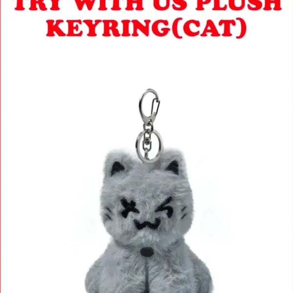 [BUNJANG] TWS Official Cat Plush Keychain (Dusty Gray) / 투어스 인형 키링 먼지 회색 투냥이