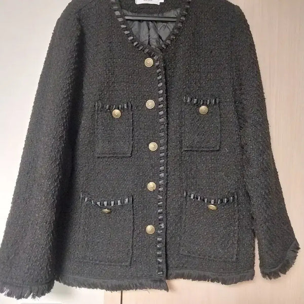 [BUNJANG] Coco & You Tweed Jacket Black Size 77 / 빅사이즈 코코앤유 트위드 자켓 블랙 77