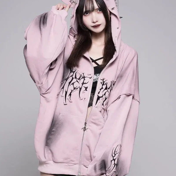 [BUNJANG] REFLEM Cat Ear Hooded Zip-Up Parka / REFLEM 레플렘 워싱 가공 고양이 귀 후드집업 파카