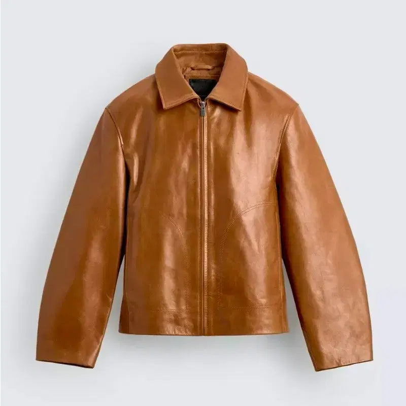 [BUNJANG] Zara Lambskin Regular Fit Leather Jacket - Size S / 자라 램스킨 레귤러핏 레더 자켓 S