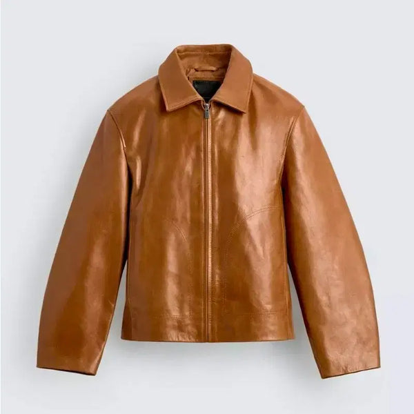 [BUNJANG] Zara Lambskin Regular Fit Leather Jacket - Size S / 자라 램스킨 레귤러핏 레더 자켓 S