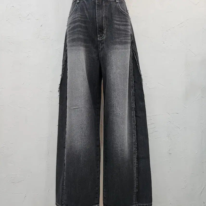 [BUNJANG] Black Denim Wide Pants / 데님 와이드 팬츠 블랙