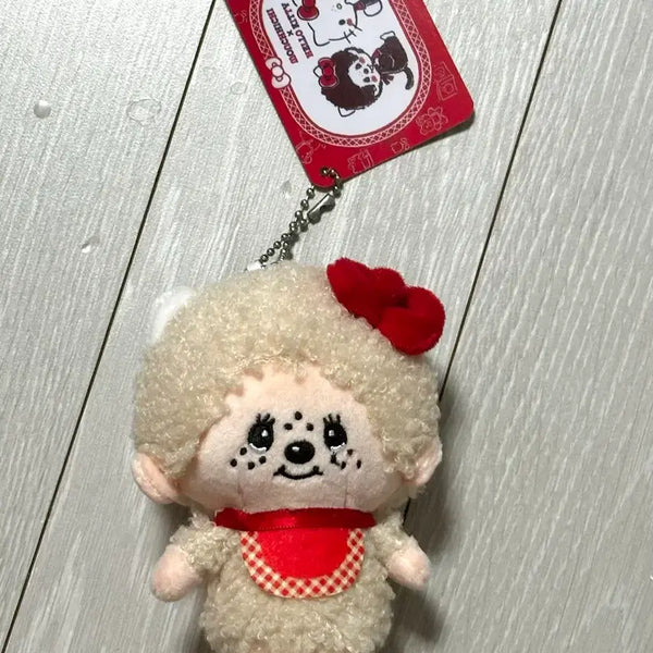 [BUNJANG] Monchhichi x Hello Kitty Collaboration Plush Keychain / 몬치치 헬로키티 인형키링