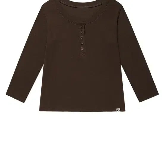 [BUNJANG] HASA STAGE Lip Henry Neck Button T-Shirt Brown / 하스타 립 헨리 넥 버튼티 브라운