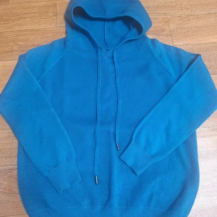 [BUNJANG] Blue Knit Hoodie (Free Size) / (새상품) 블루 니트 후드티 (프리)