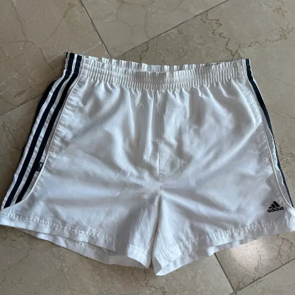 [BUNJANG] Adidas White Navy Striped Training Shorts (Old School) / 아디다스 흰네이비 팬츠(올드스쿨)