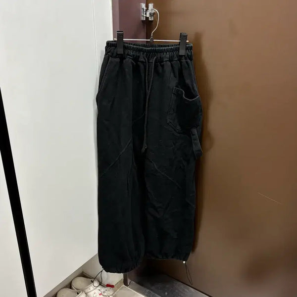 [BUNJANG] Black Cargo Jogger Pants / 블랙 카고 조거 팬츠