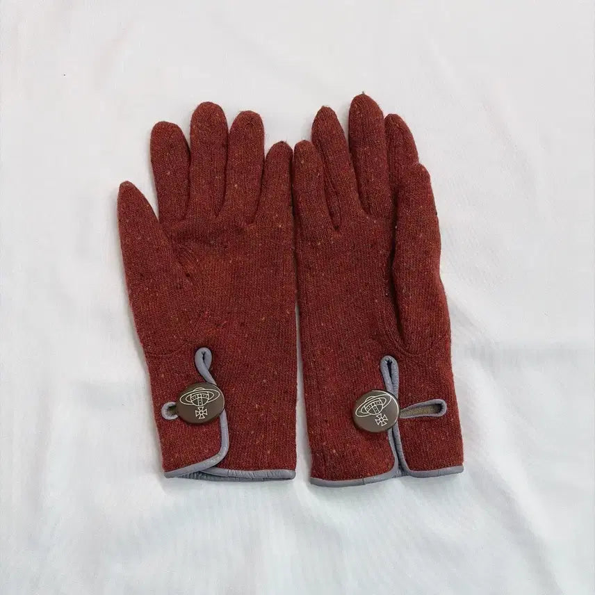 [BUNJANG] Vivienne Westwood Orange Knit Gloves / 비비안웨스트우드 오렌지 니트 장갑
