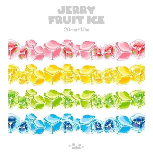 [BUNJANG] Jerry Bakery Ice Die-cut Washi Tape Set (4 Types, 1M Each) / [제리베이커리] 얼음 다이컷 마테 4종 소분