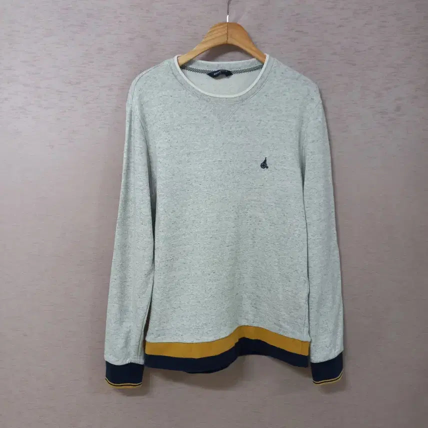 [BUNJANG] Beanpole Grey Ribbed T-Shirt Fall Mens / B8-22/빈폴 그레이 시보리 티셔츠 가을 남성