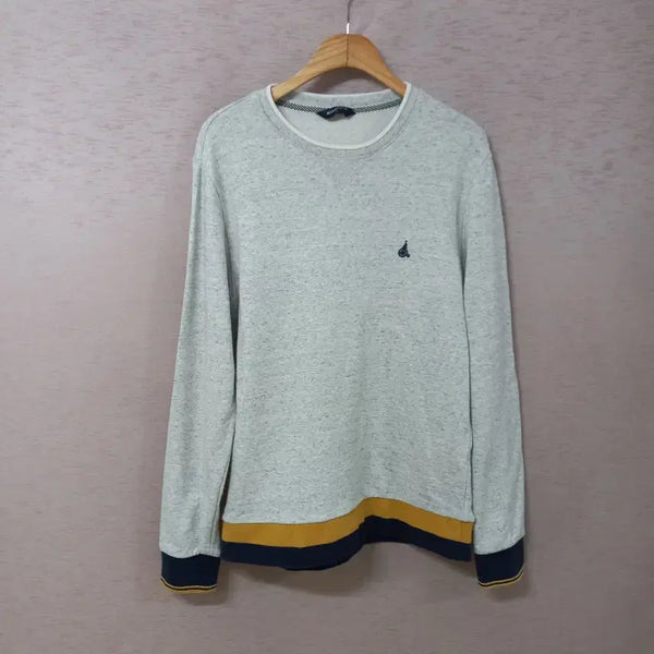 [BUNJANG] Beanpole Grey Ribbed T-Shirt Fall Mens / B8-22/빈폴 그레이 시보리 티셔츠 가을 남성