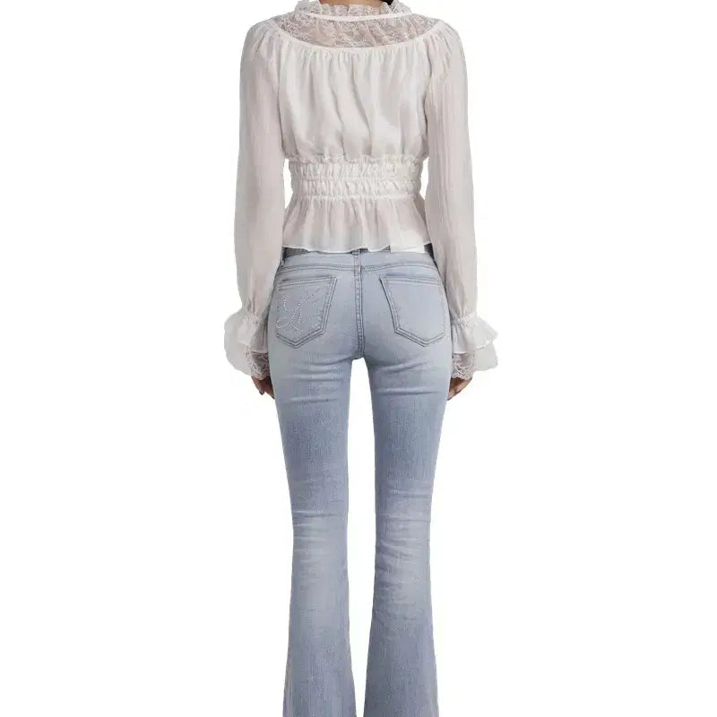 [BUNJANG] Clishere Crystal Bootcut Jeans L / 클리시어 크리스탈 부츠컷 청바지 L