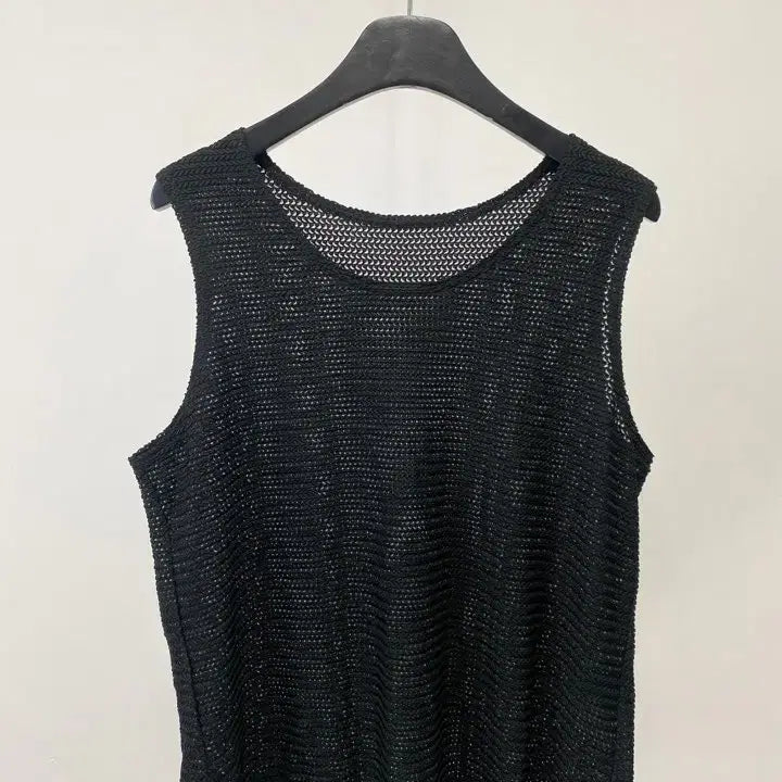 [BUNJANG] Vintage Pattern Mesh Sleeveless Top / 빈티지 패턴 매쉬 슬리브리스