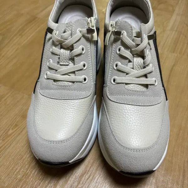[BUNJANG] White Platform Sneakers / 키높이 단화 운동화 화이트
