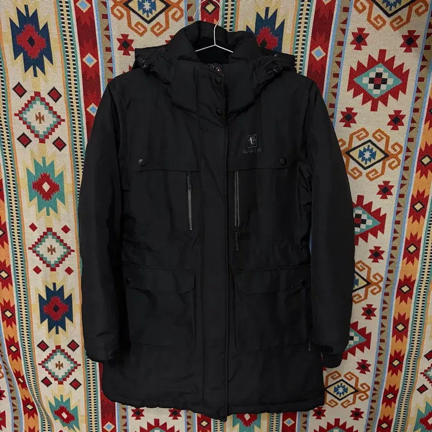 [BUNJANG] Black Yak Logo Premium Goose Down Hooded Long Padding M / 블랙야크 로고 프리미엄 구스다운 후드 롱패딩 M