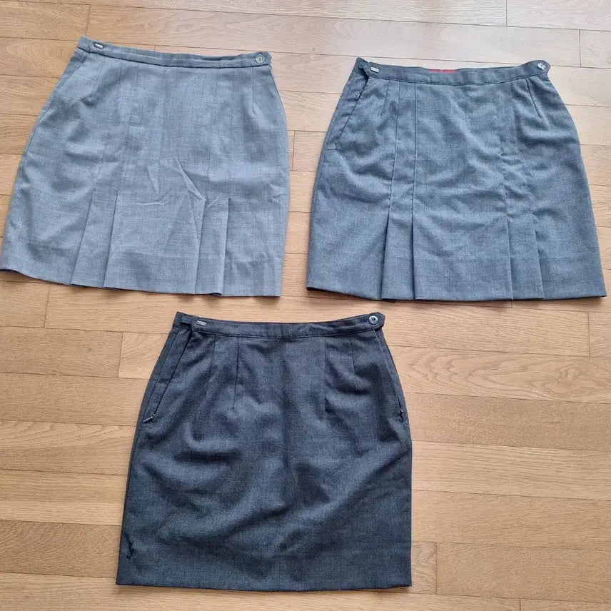 [BUNJANG] School Uniform Summer Skirt Set (Grey, Sizes 71, 74) / 예쁜 여자교복 하계용 교복치마 2점(71,74, 그레이)