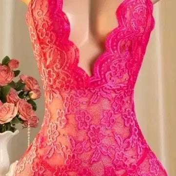 [BUNJANG] Rose Red Lace Lingerie Set / 레이스 란제리 로즈 레드/66/77