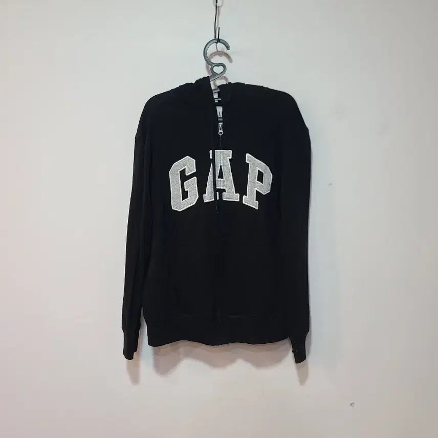 [BUNJANG] GAP Logo Hooded Zip-Up Black / GAP 로고 후드집업 블랙