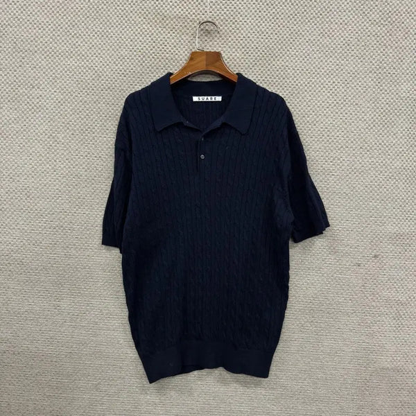 [BUNJANG] Suare Twist Knit Short Sleeve Polo L / 수아레 꽈배기 니트 반팔카라티 L D04903