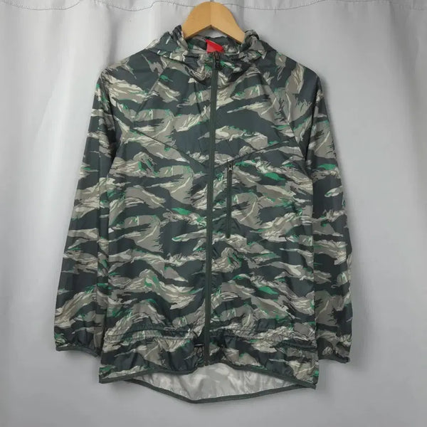 [BUNJANG] Nike Camo Long Windbreaker Jacket / 여S 나이키 카모 롱 바람막이 자켓