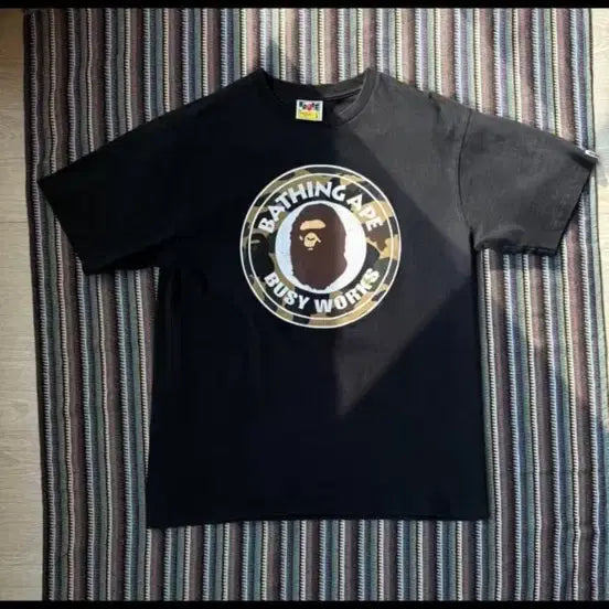 [BUNJANG] BAPE Vintage Camo Logo T-Shirt Black / 빈티지 베이프 카모 로고 반팔 티셔츠 블랙 급처