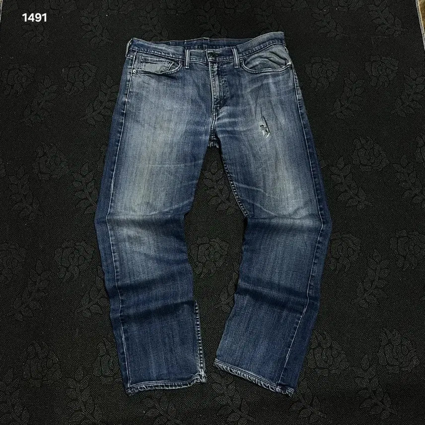 [BUNJANG] Levi's 504 Black Patch Denim Pants W34 L34 / 리바이스 504 블랙패치 데님팬츠 W34 L34