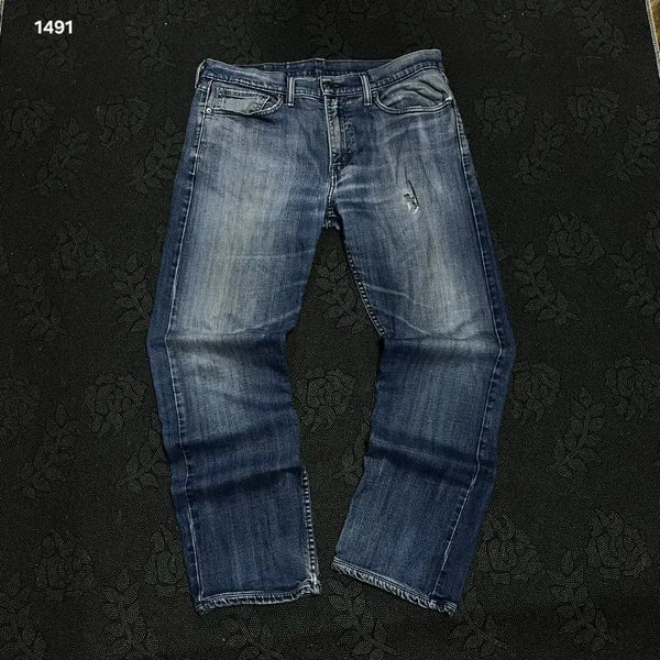 [BUNJANG] Levi's 504 Black Patch Denim Pants W34 L34 / 리바이스 504 블랙패치 데님팬츠 W34 L34