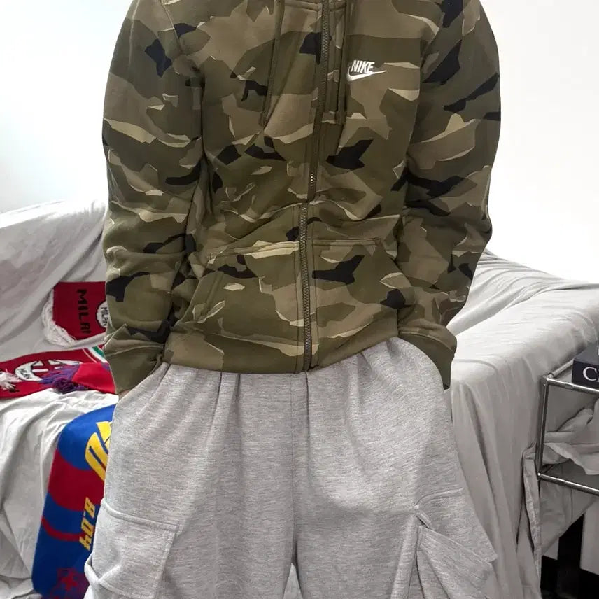 [BUNJANG] Nike Camo Hoodie Zip-up L / 나이키 카모 후드집업 L