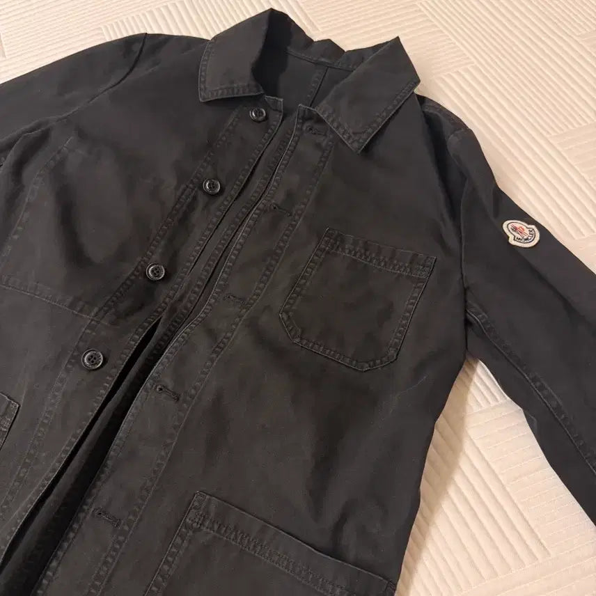 [BUNJANG] Moncler Washed Denim Jacket Black / 몽클레어 워싱 데님 자켓 블랙