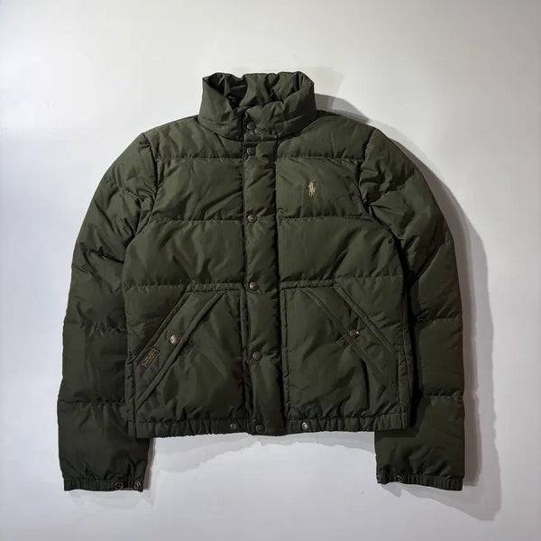 [BUNJANG] Polo Ralph Lauren Olive Pony Logo Down Puffer Jacket / 폴로 랄프로렌 올리브 포니로고 다운 패딩 자켓