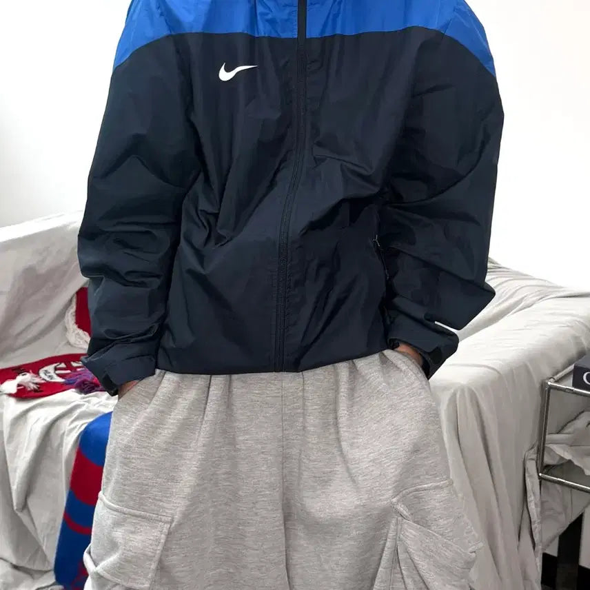 [BUNJANG] Nike Storm-FIT Blue Black Windbreaker Jacket M / 나이키 블루 블랙 스톰핏 바람막이 M