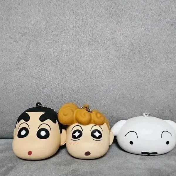 [BUNJANG] Crayon Shin-chan Face Plush Keyring / 짱구는못말려 짱구 짱아 흰둥이 얼굴 말랑이 키링