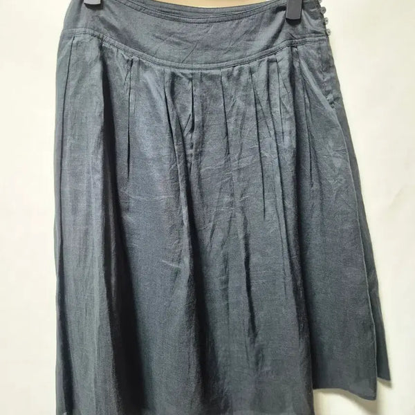 [BUNJANG] Pleated Linen Midi Skirt Size 26 / 플리츠 린넨 미디스커트 26