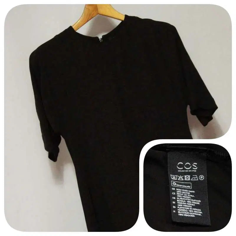 [BUNJANG] COS Black Short Sleeve Long Dress / COS 코스 블랙 반팔 롱원피스 34