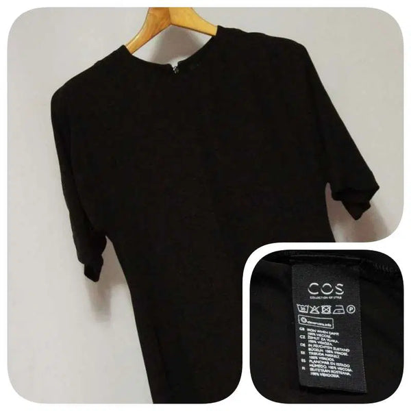[BUNJANG] COS Black Short Sleeve Long Dress / COS 코스 블랙 반팔 롱원피스 34