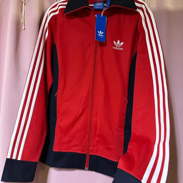 [BUNJANG] Adidas Europa Track Top Full Zip Jacket Red Navy / 새상품 아디다스져지 아디다스 유로파 레드 네이비 트랙탑 집업 불꽃져지 코르티스 건호 착용