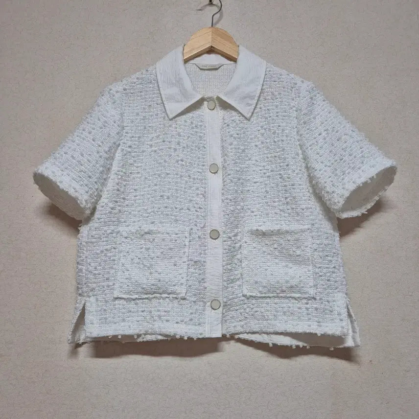 [BUNJANG] One Point Tweed Short Sleeve Jacket / 반팔 트위드 자켓